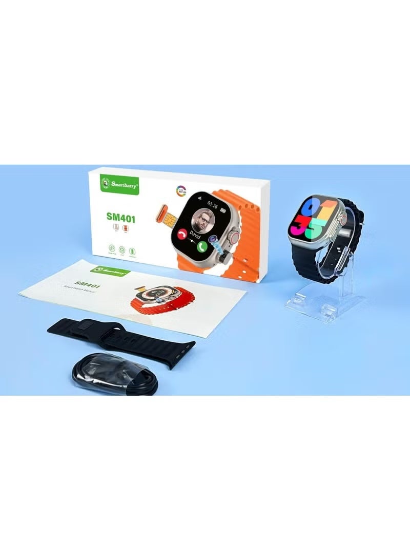 Smartbarry SM401 4G Smartwatch – 2.2" HD Touchscreen Display, SIM Card Slot, Built-in Camera, Voice & Video Calling, Fitness & Notification Tracker – Stylish Smart Watch for Men & Women - Image 4